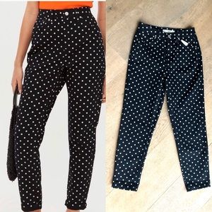 NWOT polka dot cropped high rise jeans